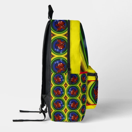 Kleurrijke Leuke Abstracte Goudvis Gepersonaliseer Bedrukte Rugzak (Links)