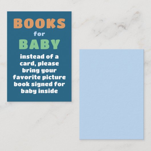 Kleurrijke Leuke Boeken voor Baby shower Informatiekaartje (Voorkant / Achterkant)