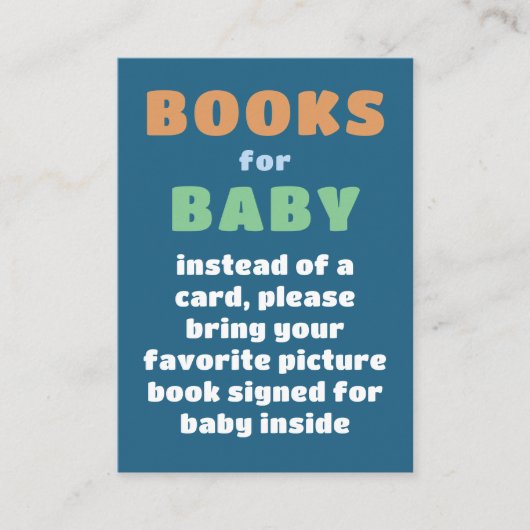 Kleurrijke Leuke Boeken voor Baby shower Informatiekaartje (Voorkant)