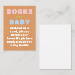 Kleurrijke Leuke Boeken voor Baby shower Informatiekaartje