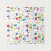 Kleurrijke, leuke, cirkelvormige ontwerpelementen wandkleed (Voorkant (horizontaal))