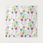 Kleurrijke, leuke, cirkelvormige ontwerpelementen wandkleed (Voorkant)