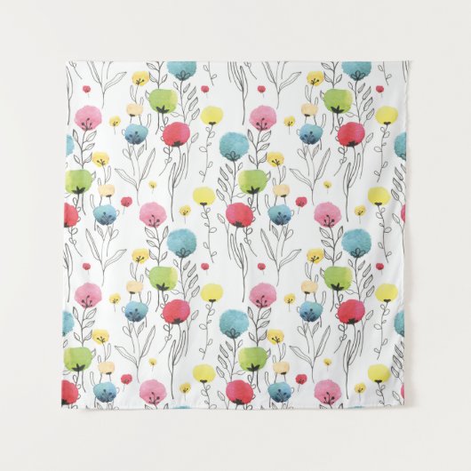 Kleurrijke, leuke, cirkelvormige ontwerpelementen wandkleed (Voorkant)