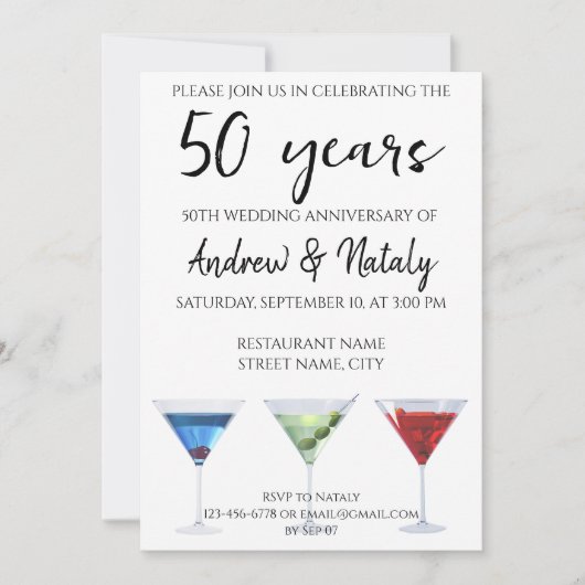 Kleurrijke leuke cocktails kaart (Voorkant)