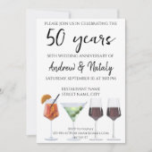 Kleurrijke leuke cocktails uitnodiging (Voorkant)