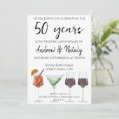 Kleurrijke leuke cocktails uitnodiging (Staand voorkant)