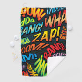Kleurrijke Leuke Comic Book Pop Art Sounds Golfhanddoek (Insitu)