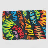 Kleurrijke Leuke Comic Book Pop Art Sounds Golfhanddoek (Horizontaal)