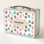 Kleurrijke Leuke Cupcakes Patroon Monogram (Achterkant)