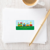 Kleurrijke Leuke Dieren Train Baby shower Party Etiket (Insitu)