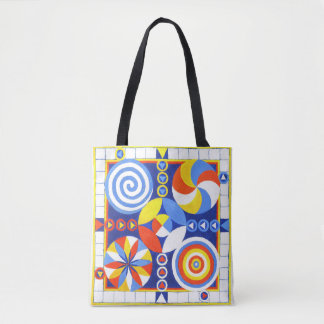 Kleurrijke, leuke en bespeelbare spelbord-tas tote bag