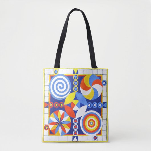 Kleurrijke, leuke en bespeelbare spelbord-tas tote bag (Voorkant)