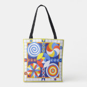 Kleurrijke, leuke en bespeelbare spelbord-tas tote bag (Achterkant)