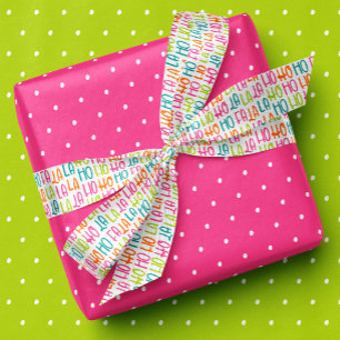 Kleurrijke leuke falala hohoho kerstvakantie satijnen lint