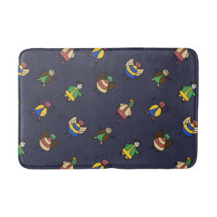 Kleurrijke Leuke Familie Cartoon Personages Badmat