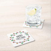 Kleurrijke Leuke Feestelijke Lichten Vrolijk Kerst Kartonnen Onderzetters (Insitu)