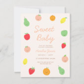 Kleurrijke & Leuke Fruit Baby shower Invitation Kaart (Voorkant)
