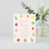 Kleurrijke & Leuke Fruit Baby shower Invitation Kaart (Staand voorkant)