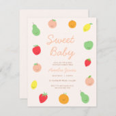 Kleurrijke & Leuke Fruit Baby shower Invitation Kaart (Voorkant / Achterkant)