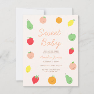 Kleurrijke & Leuke Fruit Baby shower Invitation Kaart