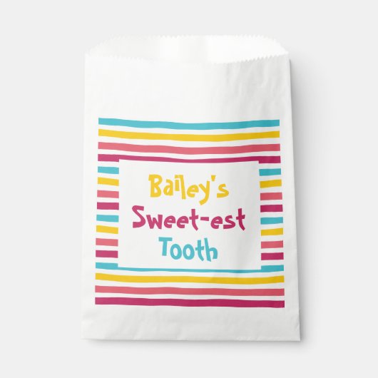 Kleurrijke Leuke Gestreepte Snoep Mijn Zoetste Tan Bedankzakje (Voorkant)