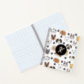 Kleurrijke Leuke Grappige Honden & Dog Paw Monogra Notitieboek (Binnen)