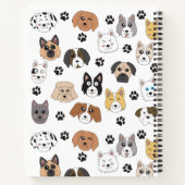 Kleurrijke Leuke Grappige Honden & Dog Paw Monogra Notitieboek (Achterkant)