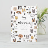 Kleurrijke Leuke Grappige Honden & Dog Paw Verjaar Kaart (Staand voorkant)