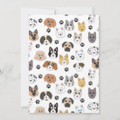 Kleurrijke Leuke Grappige Honden & Dog Paw Verjaar Kaart (Achterkant)