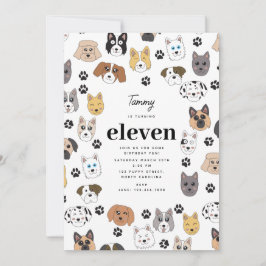 Kleurrijke Leuke Grappige Honden & Dog Paw Verjaar Kaart