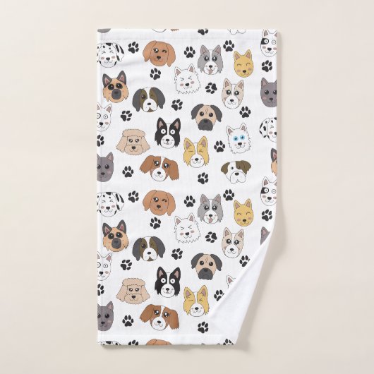 Kleurrijke Leuke Grappige Honden & Hond Paw Patroo Bad Handdoek (Handdoek)