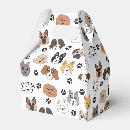 Kleurrijke Leuke Grappige Honden & Hond Paw Patroo Bedankdoosjes (Achterkant)