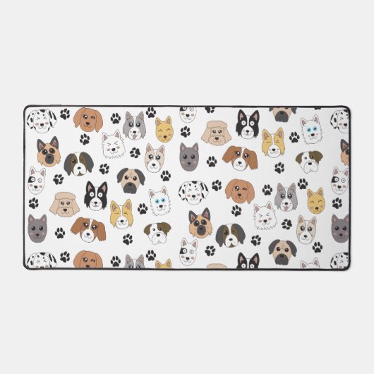 Kleurrijke Leuke Grappige Honden & Hond Paw Patroo Bureaumat (Voorkant)