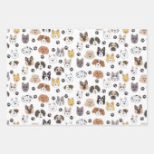 Kleurrijke Leuke Grappige Honden & Hond Paw Patroo Inpakpapier Vel (Voorkant 3)