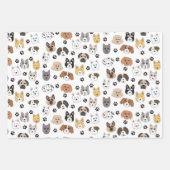 Kleurrijke Leuke Grappige Honden & Hond Paw Patroo Inpakpapier Vel (Voorkant 2)