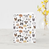 Kleurrijke Leuke Grappige Honden & Hond Paw Patroo Kaart (Gele Bloem)