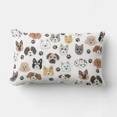 Kleurrijke Leuke Grappige Honden & Hond Paw Patroo Kussen (Voorkant)