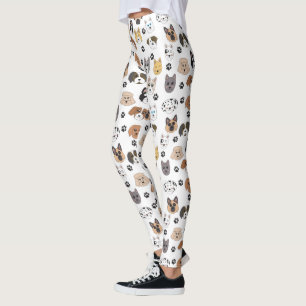 Kleurrijke Leuke Grappige Honden & Hond Paw Patroo Leggings