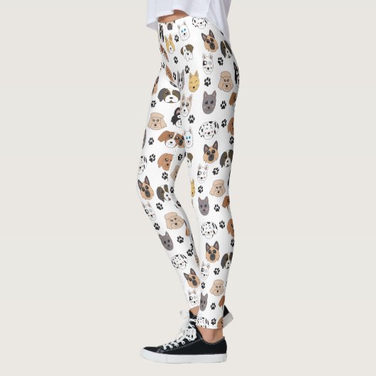 Kleurrijke Leuke Grappige Honden & Hond Paw Patroo Leggings (Links)
