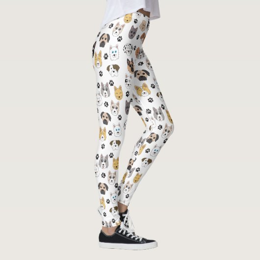 Kleurrijke Leuke Grappige Honden & Hond Paw Patroo Leggings (Rechts)