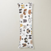 Kleurrijke Leuke Grappige Honden & Hond Paw Patroo Lichaamskussen (Voorkant Verticaal)