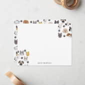 Kleurrijke Leuke Grappige Honden & Hond Paw Patroo Notitiekaartje (Voorkant / Achterkant in situ)