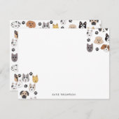 Kleurrijke Leuke Grappige Honden & Hond Paw Patroo Notitiekaartje (Voorkant / Achterkant)