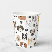Kleurrijke Leuke Grappige Honden & Hond Paw Patroo Papieren Bekers (Achterkant)