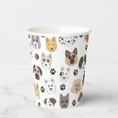 Kleurrijke Leuke Grappige Honden & Hond Paw Patroo Papieren Bekers (Links)