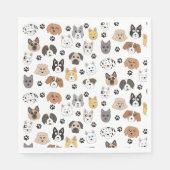 Kleurrijke Leuke Grappige Honden & Hond Paw Patroo Servet (Voorkant)