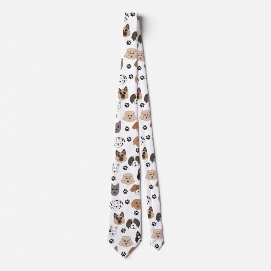 Kleurrijke Leuke Grappige Honden & Hond Paw Patroo Stropdas (Voorkant)