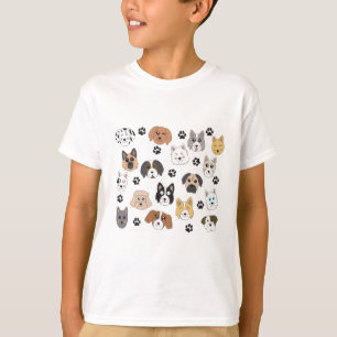 Kleurrijke Leuke Grappige Honden & Hond Paw Patroo T-shirt