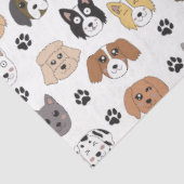 Kleurrijke Leuke Grappige Honden & Hond Paw Patroo Tissuepapier (Detail)