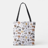 Kleurrijke Leuke Grappige Honden & Hond Paw Patroo Tote Bag (Achterkant)